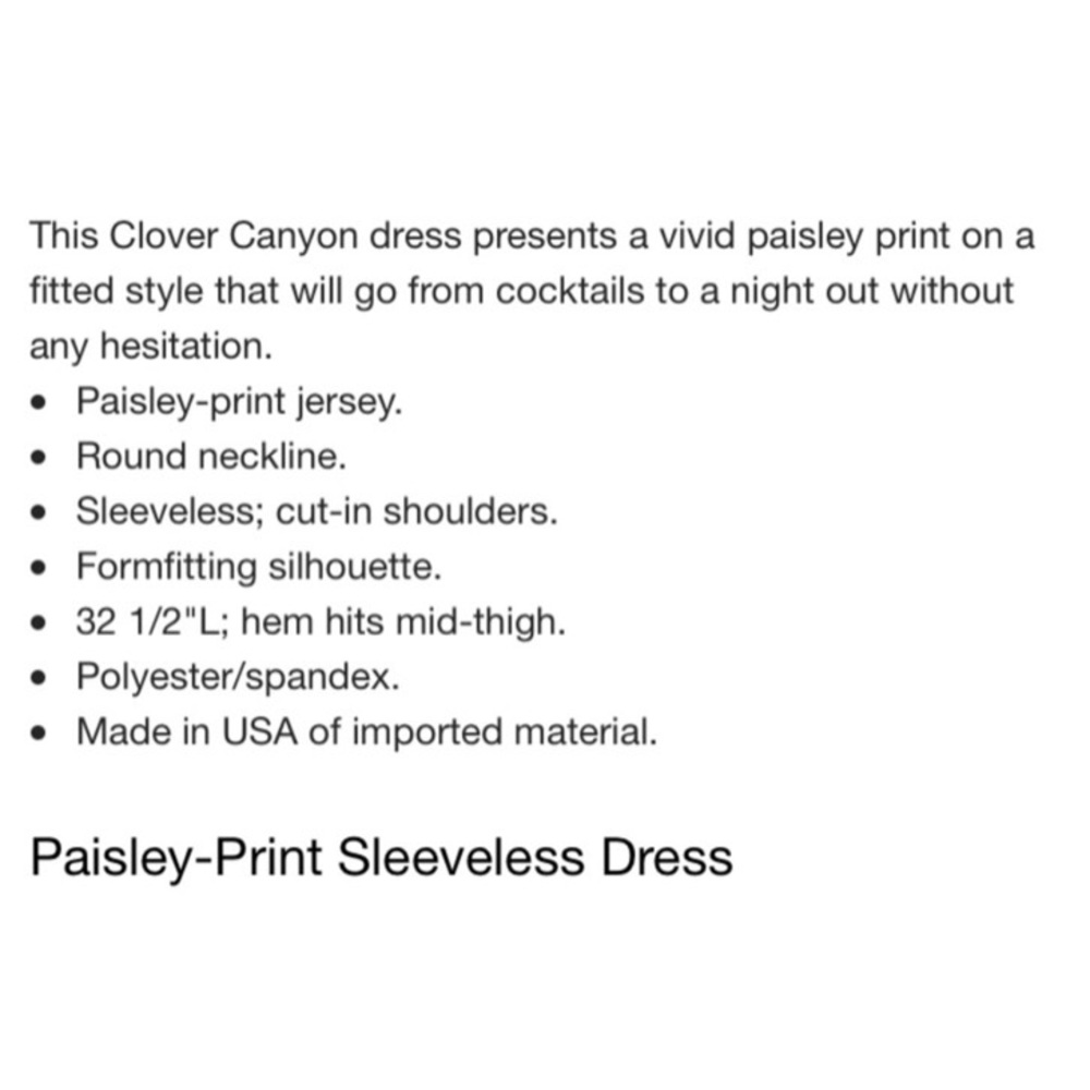 Clover Canyon Paisley Print Sleeveless Dress - Picture 3 of 3